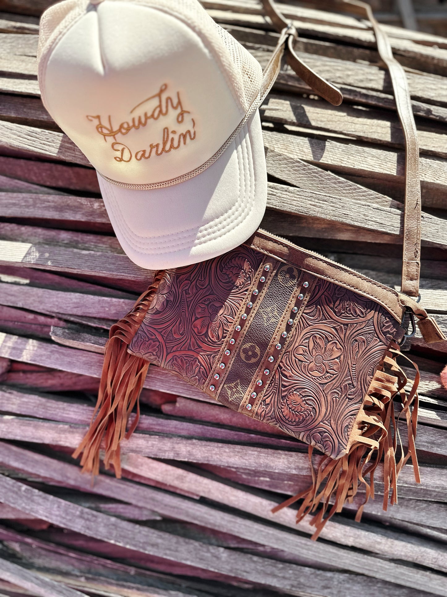 LV Embossed Leather Crossbody