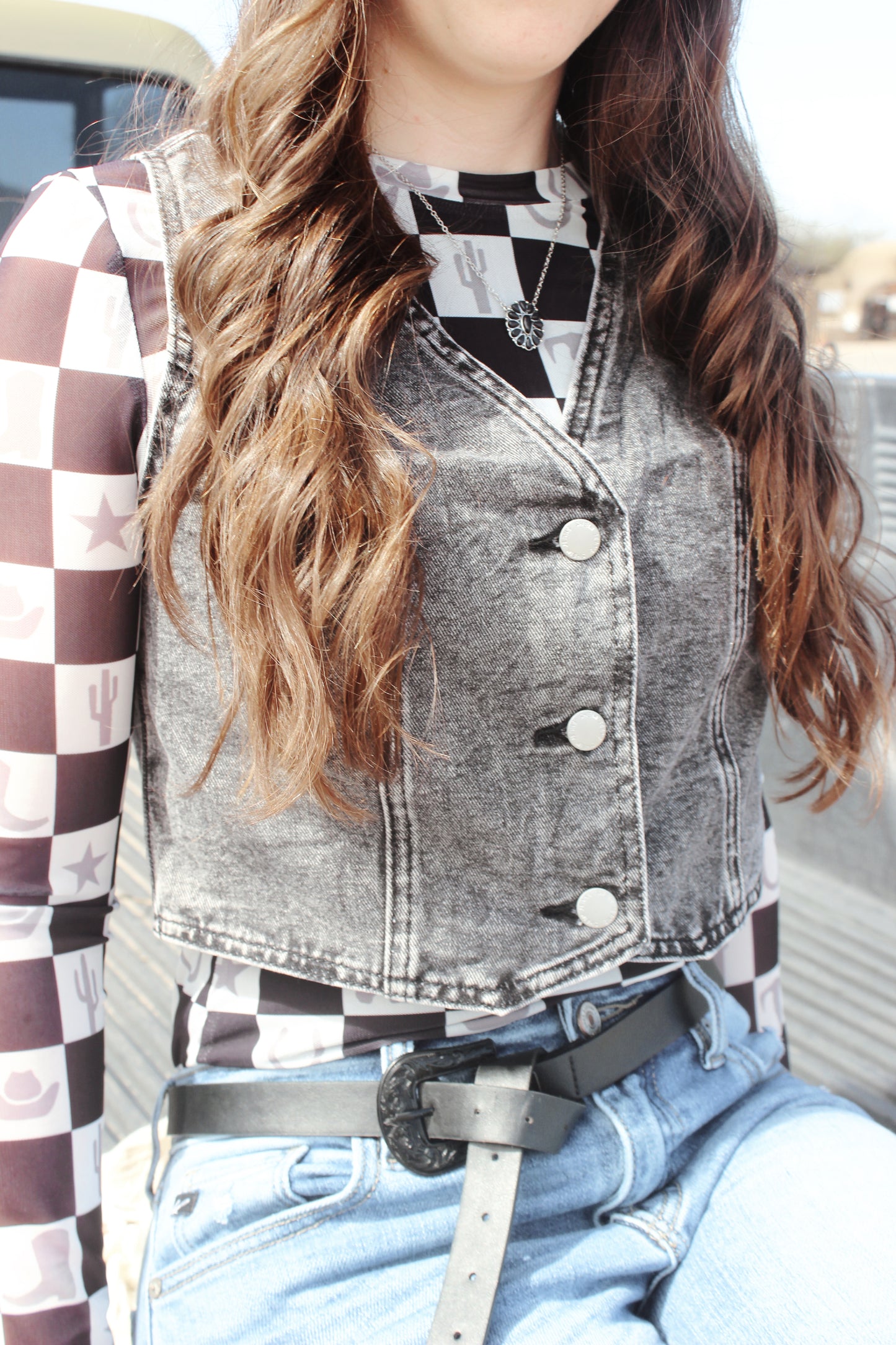 Gunsmoke Denim Vest- Black