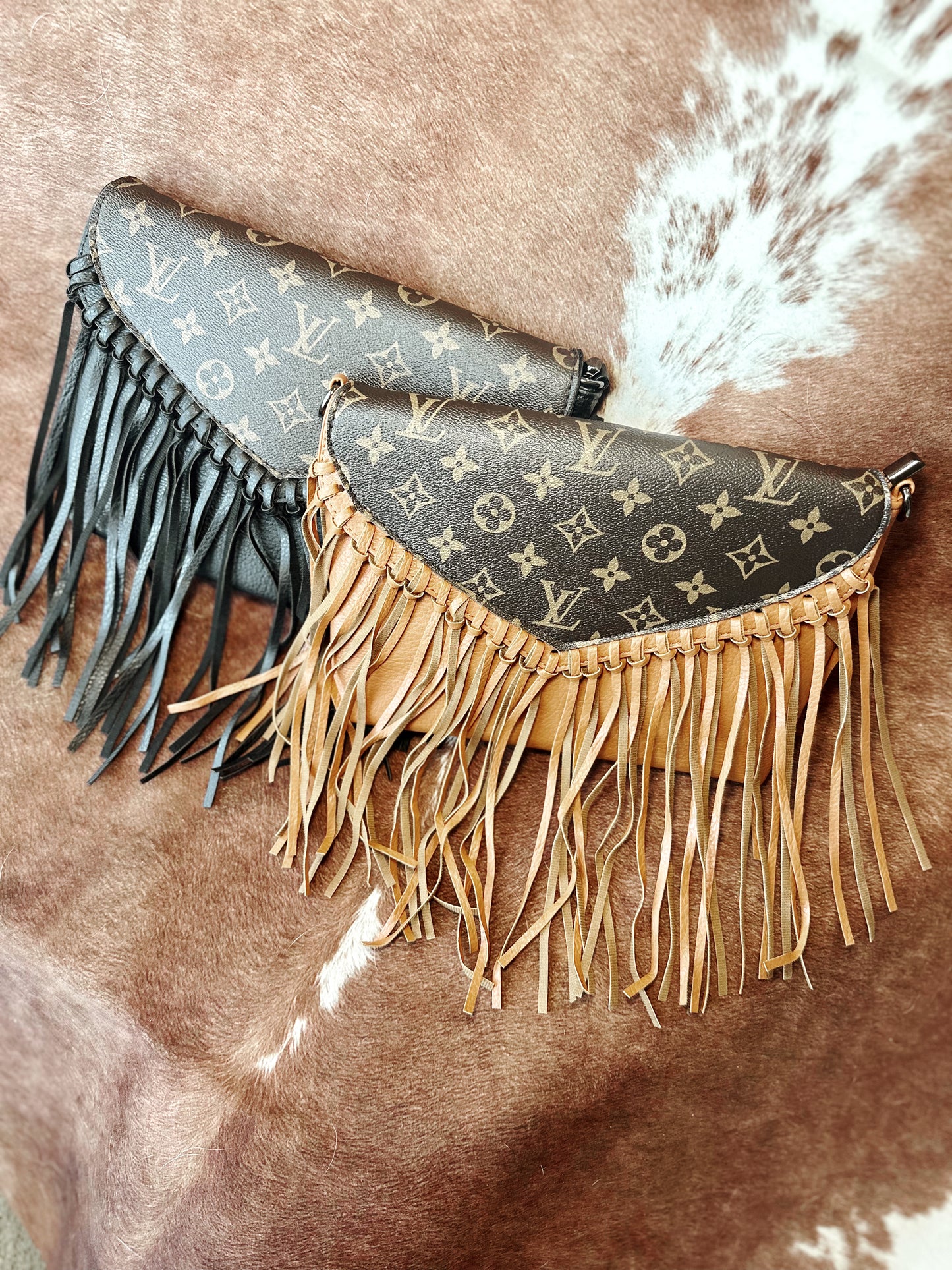Leather Fringe LV Crossbody