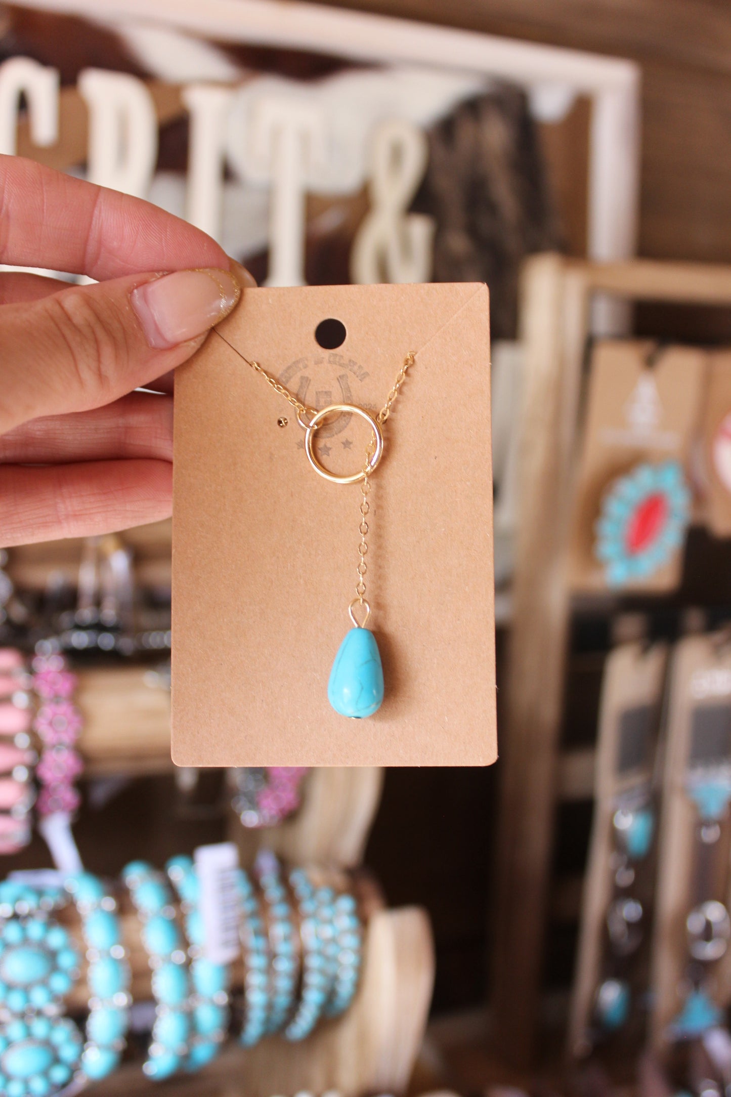 Desert Dewdrop Turquoise Necklace
