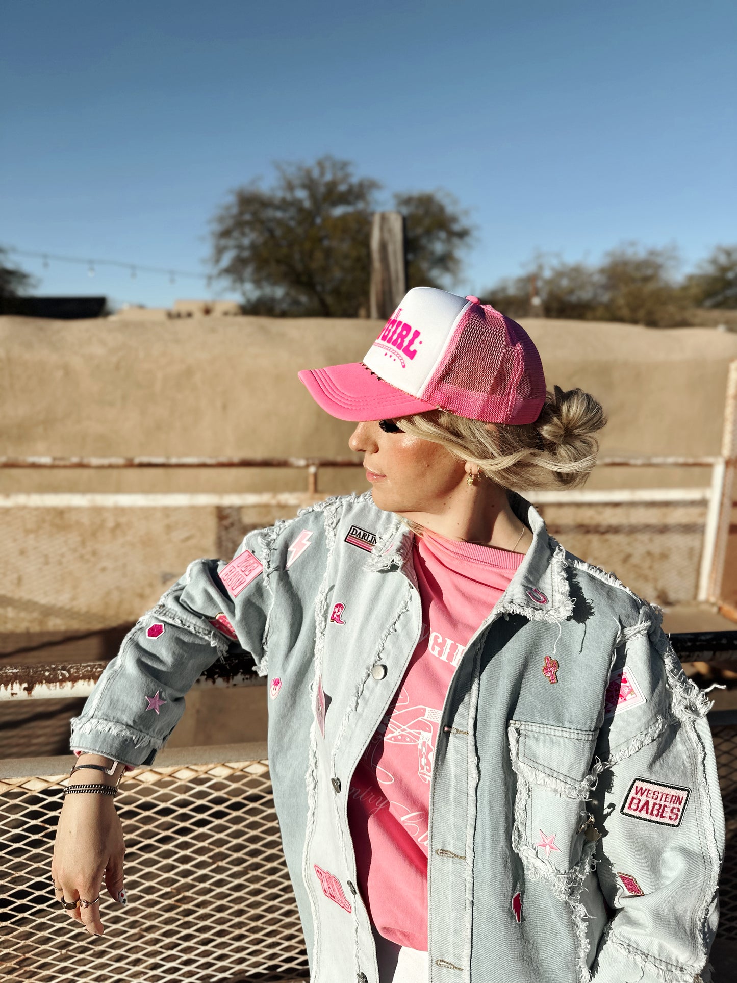 Pink Keep It Cowgirl Trucker Hat