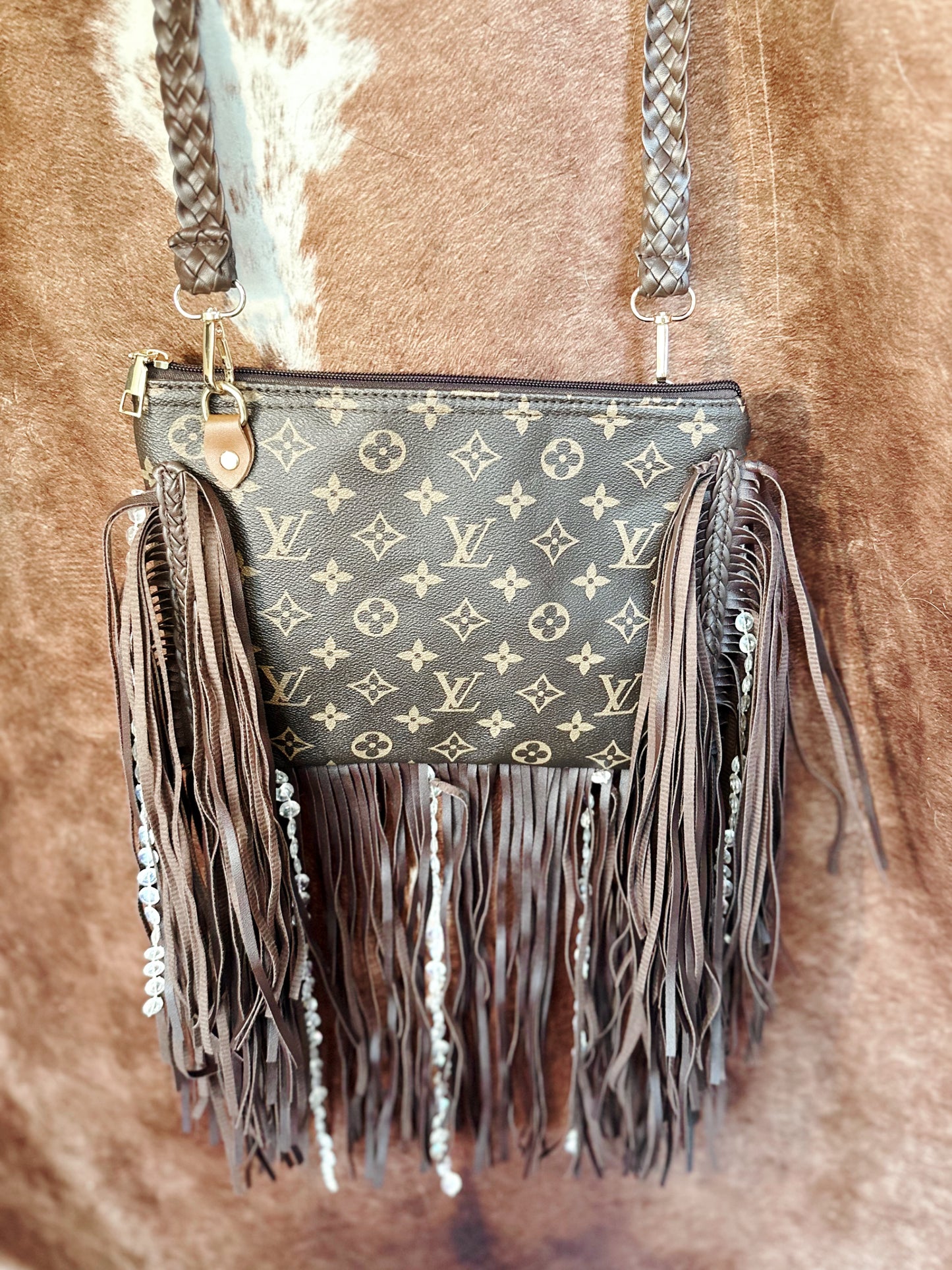 LV Fringe Crossbody Braided Bag