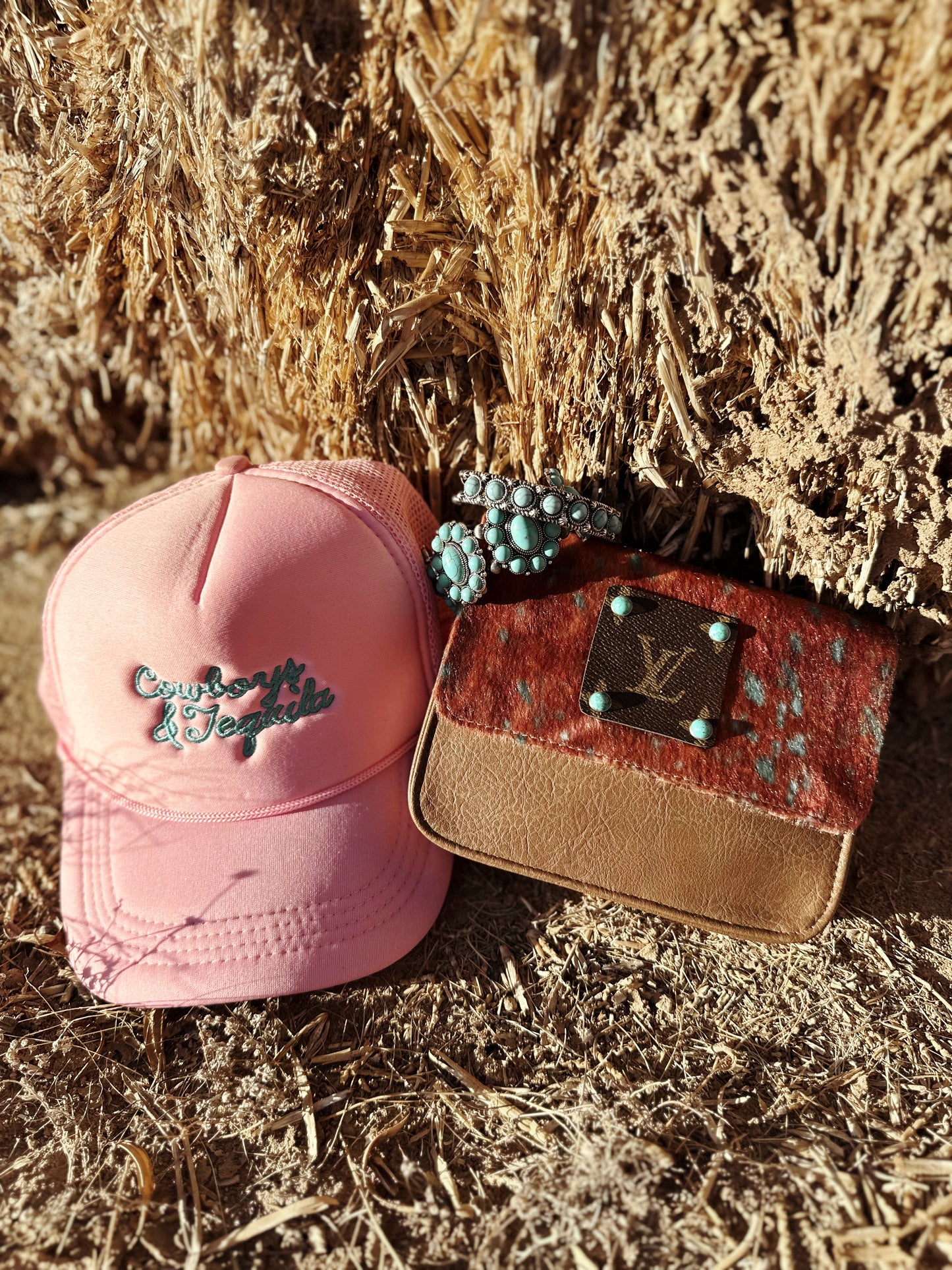 LV Small Cowhide Crossbody Turquoise