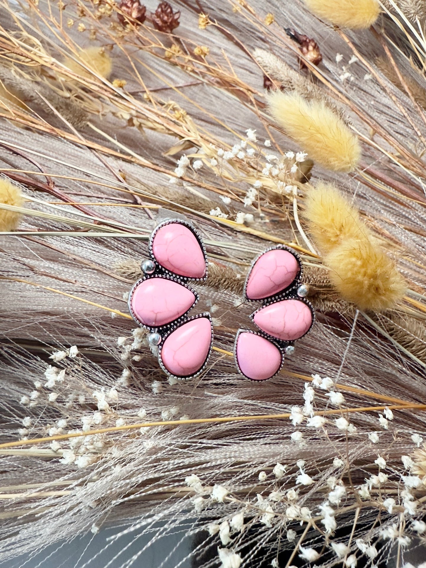 Pink Cluster Studs