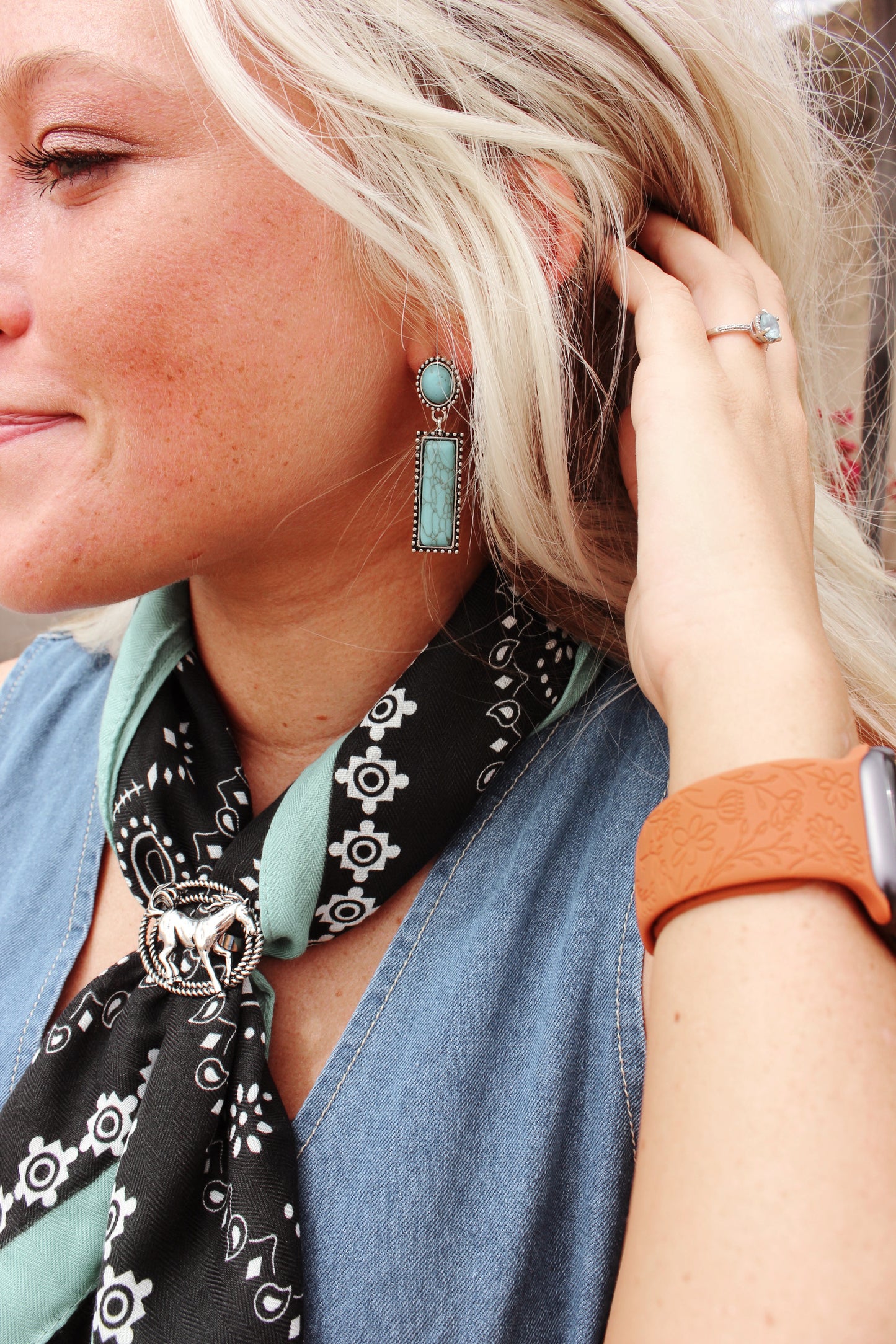 Turquoise Bar Earrings