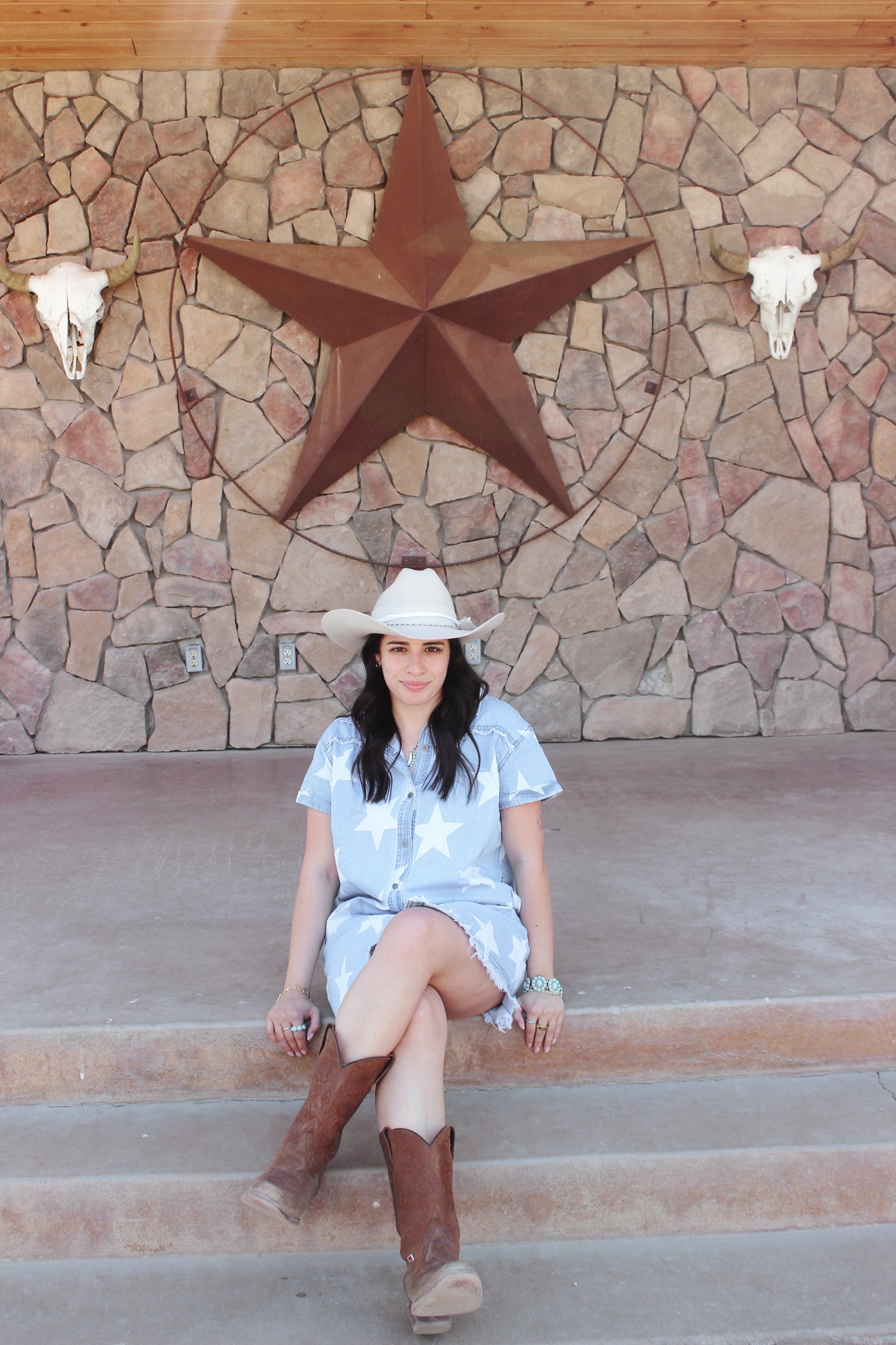 Stardust Frayed Denim Dress