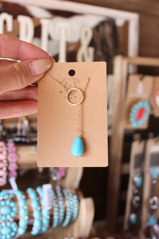 Desert Dewdrop Turquoise Necklace