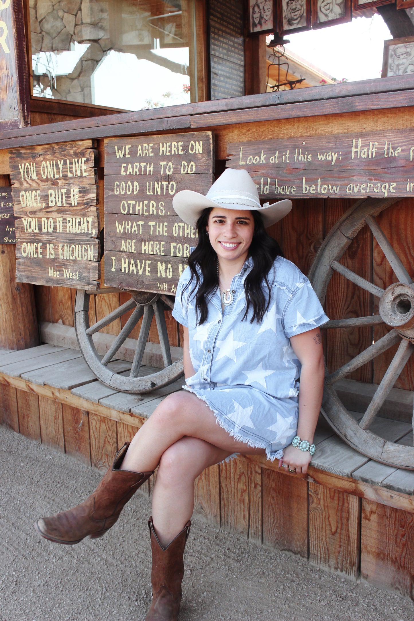 Stardust Frayed Denim Dress