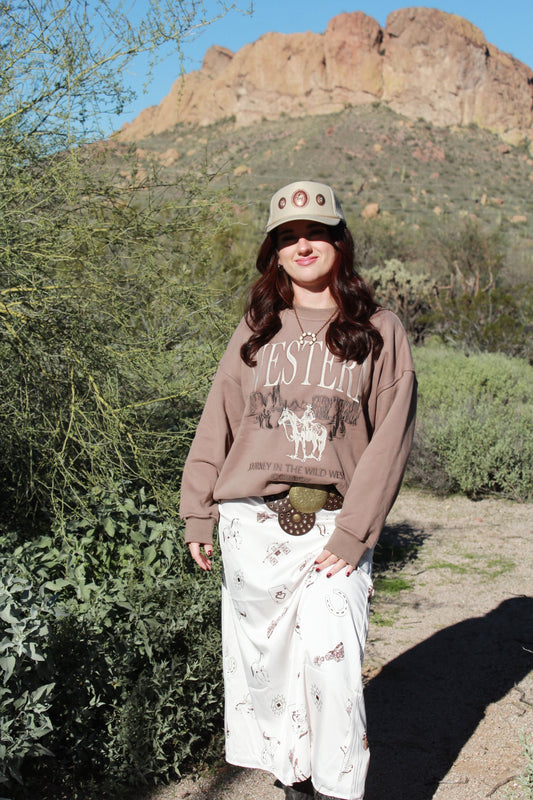 Western Whirl Satin Skirt