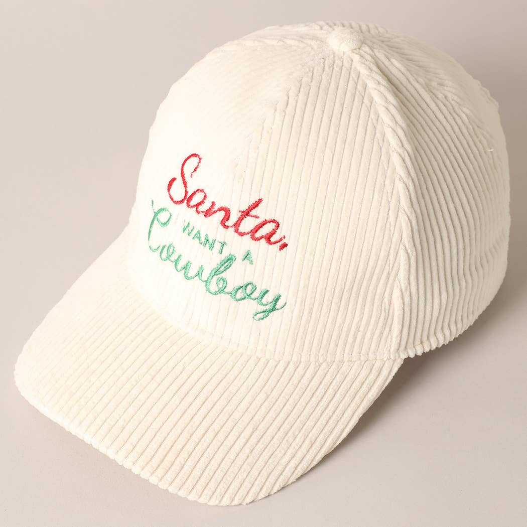 Santa I want a Cowboy Corduroy Hat