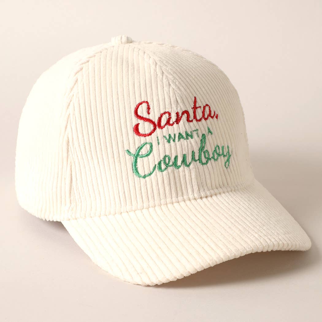 Santa I want a Cowboy Corduroy Hat