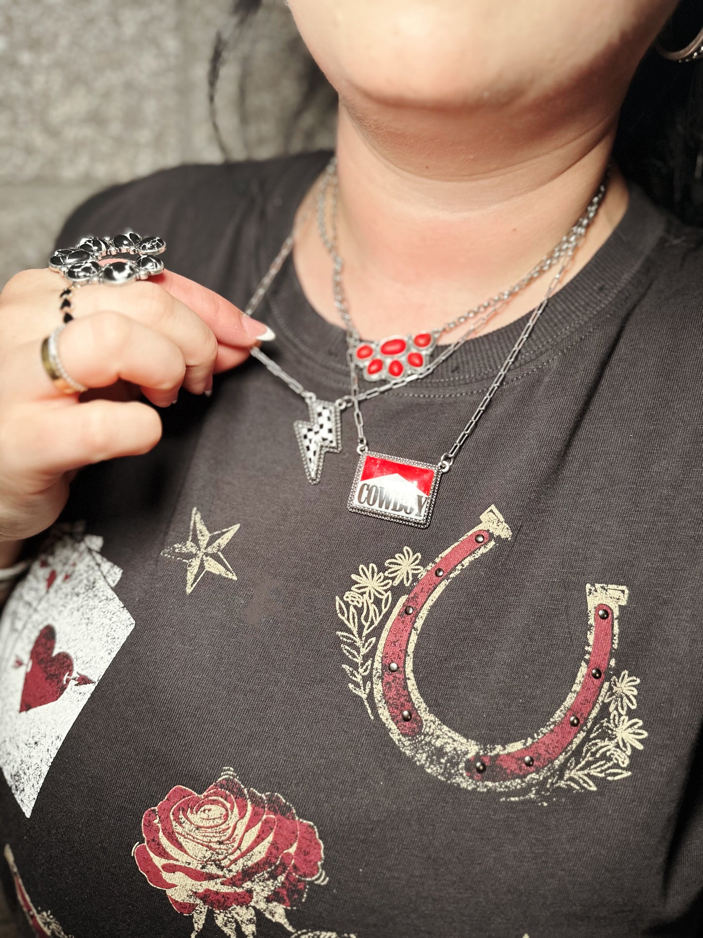 Checkered Charged Necklace