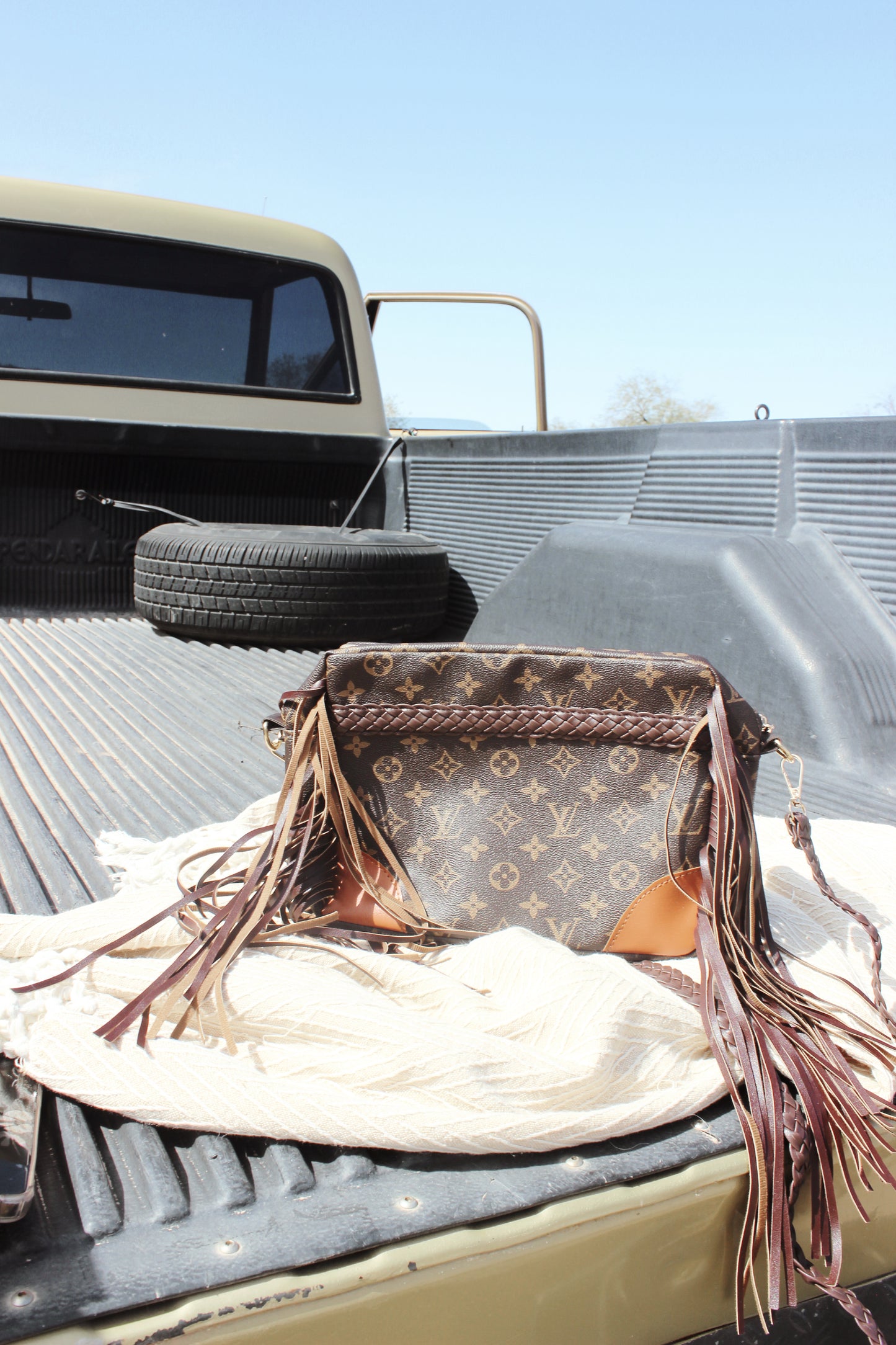 LV Fringe Crossbody Zipper Bag