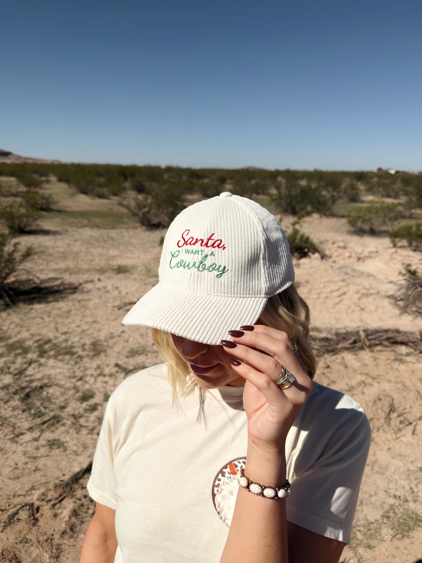 Santa I want a Cowboy Corduroy Hat