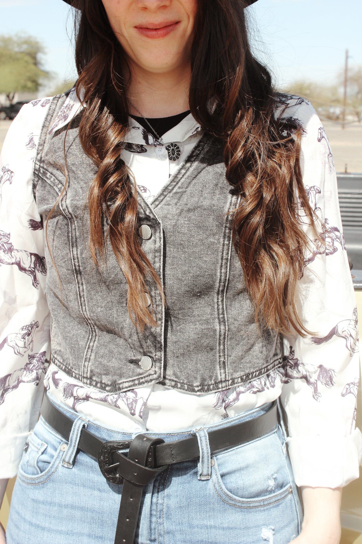 Gunsmoke Denim Vest- Black