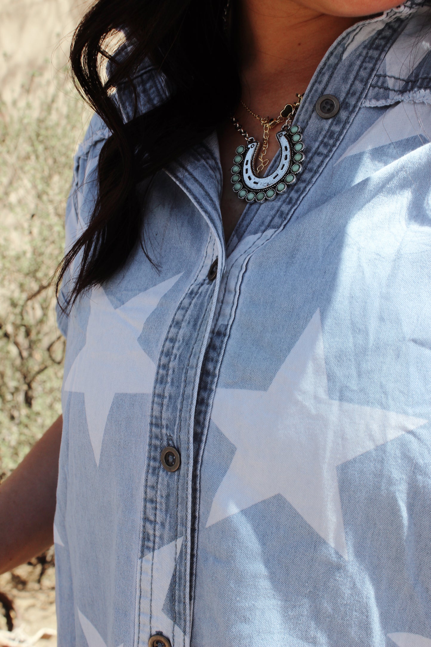 Large Turquoise Horseshoe Pendant