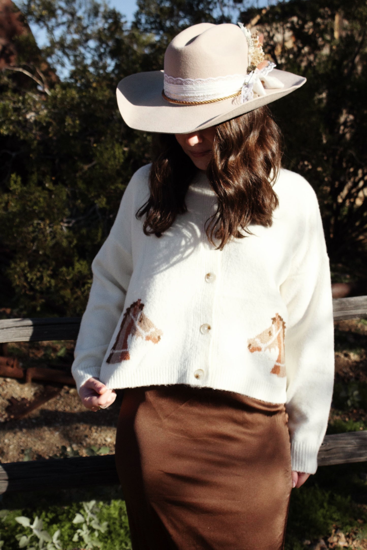 Equestrian Charm Cropped Cardigan