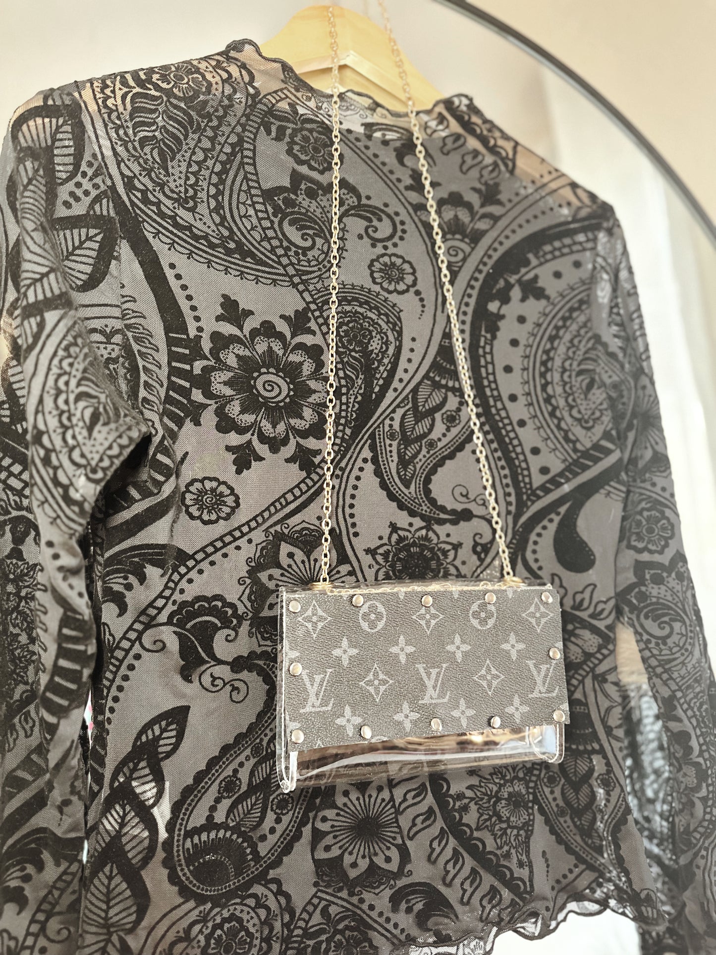 LV stadium Clear Bag Black